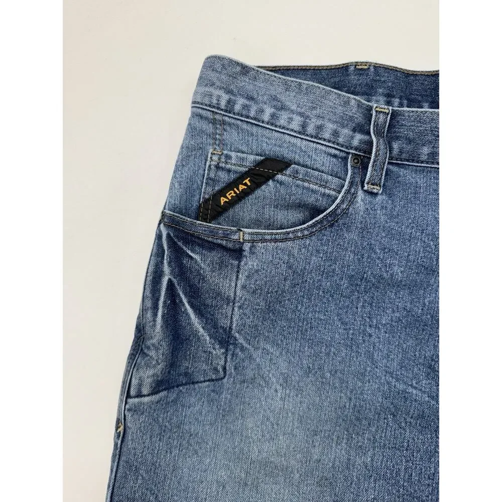 Ariat Rebar M4 Durastretch Relaxed Boot Jeans Mens 34 / 32 Blue Denim Workwear